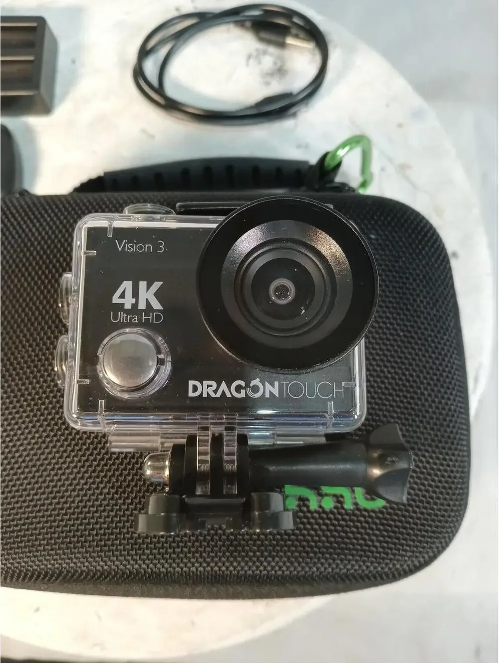 Dragon Touch Vision 3 4K Ultra HD Action Camera WiFi Waterproof Case Used